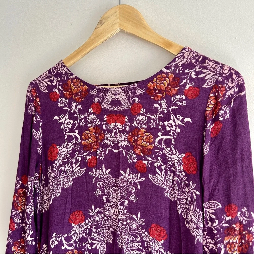 Free People Smooth Talker Boho purple floral dress - Picture 6 of 7